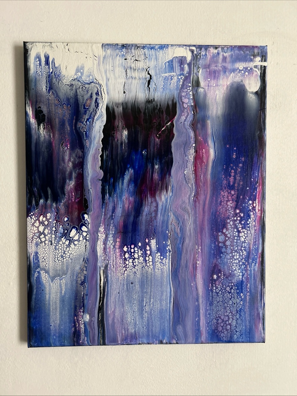 Canvas Painting  16 X 20 Titled Celebration Blue Magenta Modern Acrylic Art